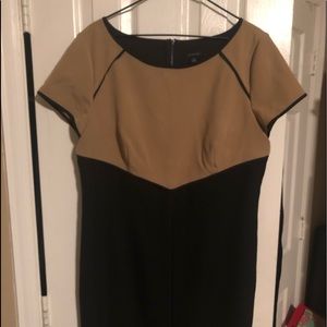 Ann Taylor black and brown sheath dress